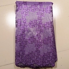 Швейцарская металлическая сетчатая Bridal вышитая ткань шнурка, пурпуровая