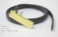 Черный пояс ткани PU для пояса шкафута дам женщин/1.4cm, shinny пряжка никеля золота