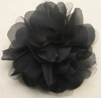 Черный искусственний корсаж шифонового и сетки искусственного цветка с штырем