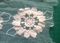 Чисто organza хлопка вышил одежде Eco ткани шнурка цветка содружественному