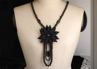 Одноместный Strand корсаж черный цветок украшения ткани ручной работы Necklacesfor женщин