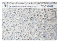 Белый цветок вышил хлопку ткани шнурка/нейлону/металлическому CY-CX0019