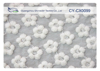 Ткань шнурка формы цветка вышитая белизной для платья венчания CY-CX0099
