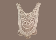 Слоновой кости Ручная вышивка Dyeable 100 хлопка вязание кружево воротник ткани для одежды леди