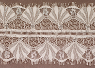 Симметричный крем ресниц нейлон стрейч гребешок кружево отделкой ткани бахрома для платья
