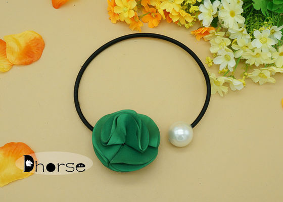 Ожерелья зеленой перлы цветка ткани большой Handmade вышитый бисером, ворот отбортовали ожерелье